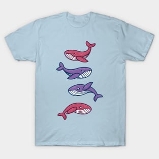 happy whale family design T-Shirt